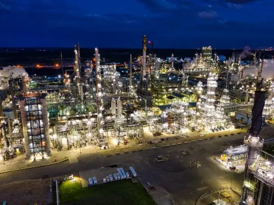 Refinery at night