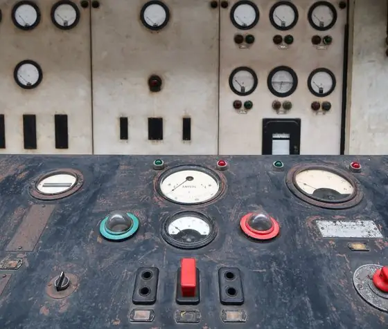 Industrial control panel with gauges