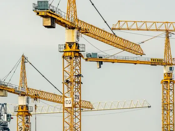 Tower cranes on a construction site